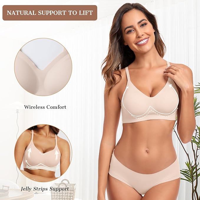 VOWRO® Comfortable Wireless Push-Up Seamless Bra